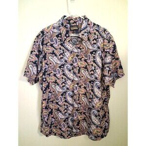 Cremieux Denim Shirt Mens XXL Purple Paisley Button Down Artsy Summer Vacation